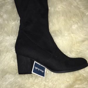 Over the knee black boots